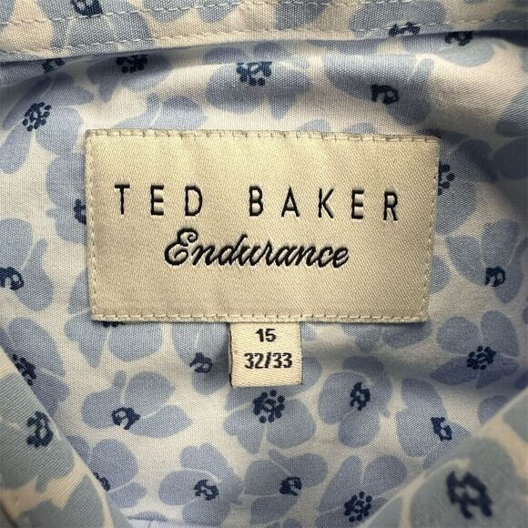 Ted Baker Endurance Men's Light Blue Dress Shirt Size 15 Long Sleeve Button-Down - Picture 6 of 8